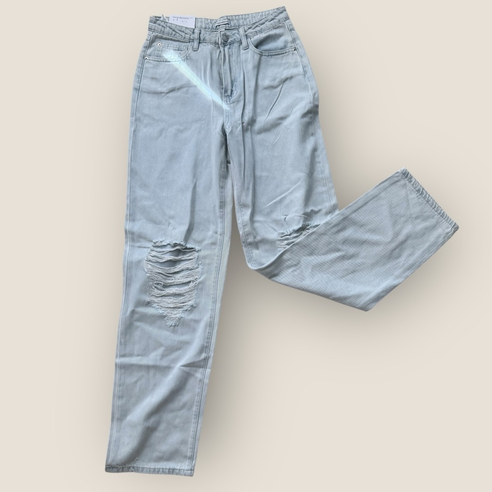 WeWoreWhat | Mid Rise Distressed Straight Leg Jeans - Size 26 - Image 2