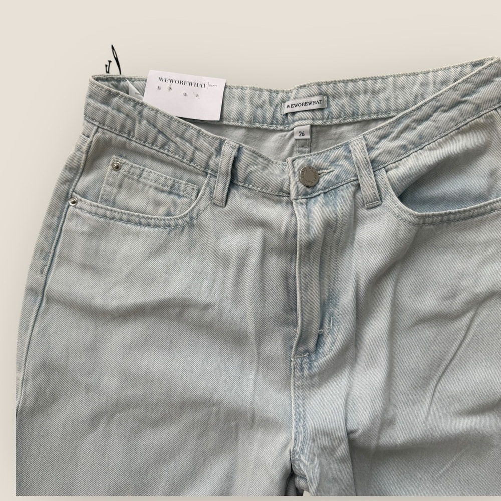 WeWoreWhat | Mid Rise Distressed Straight Leg Jeans - Size 26 - Image 5