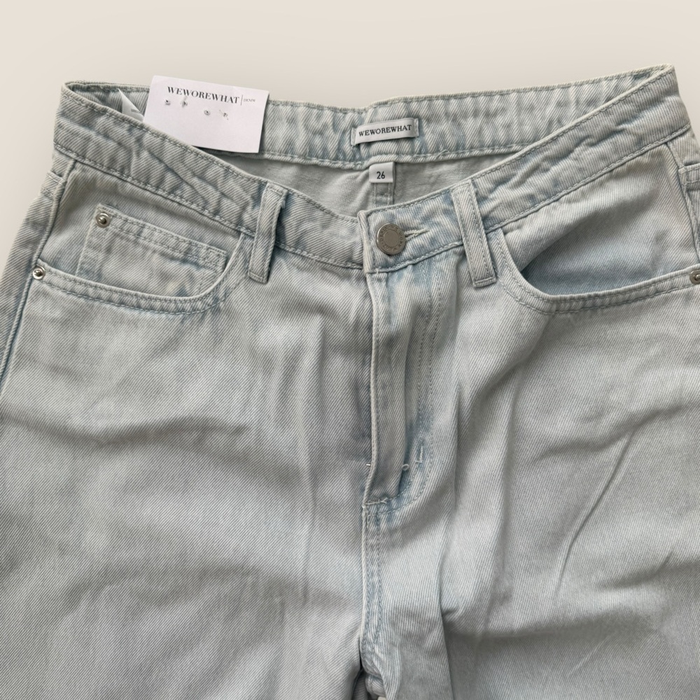 WeWoreWhat | Mid Rise Distressed Straight Leg Jeans - Size 26 - Image 6