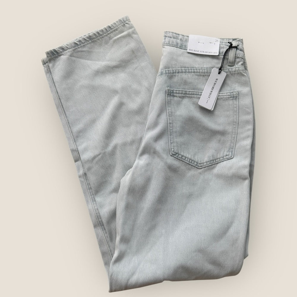 WeWoreWhat | Mid Rise Distressed Straight Leg Jeans - Size 26 - Image 7