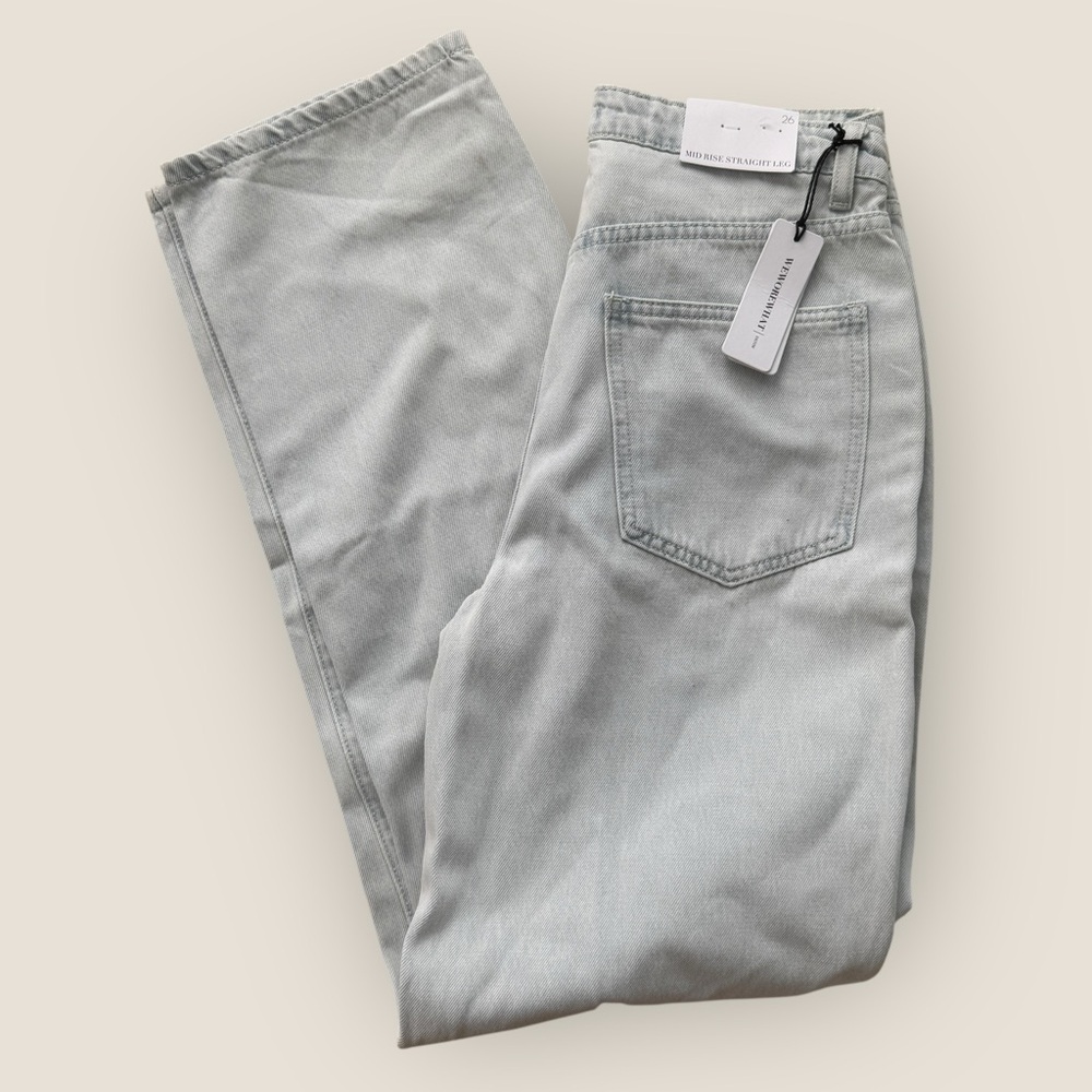 WeWoreWhat | Mid Rise Distressed Straight Leg Jeans - Size 26 - Image 8