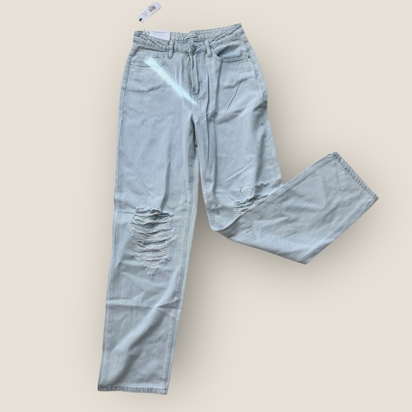 WeWoreWhat | Mid Rise Distressed Straight Leg Jeans - Size 26
